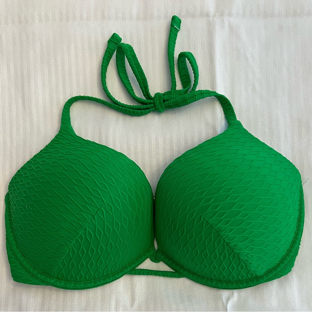 Victoria's Secret Emerald Green Textured Halter Bikini Top